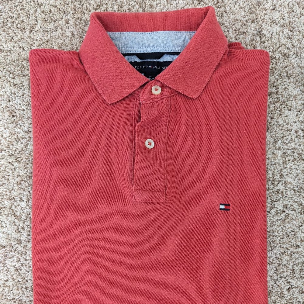 Tommy Hilfiger Men's Custom Fit Polo - Color Pink - Size M